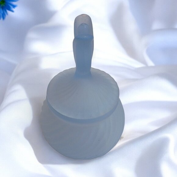 PartyLite Frosted Blue Glass Two Piece Tulip Floral Votive Candle Holder - Picture 5 of 7